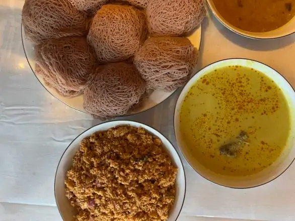 White String Hoppers with Curries